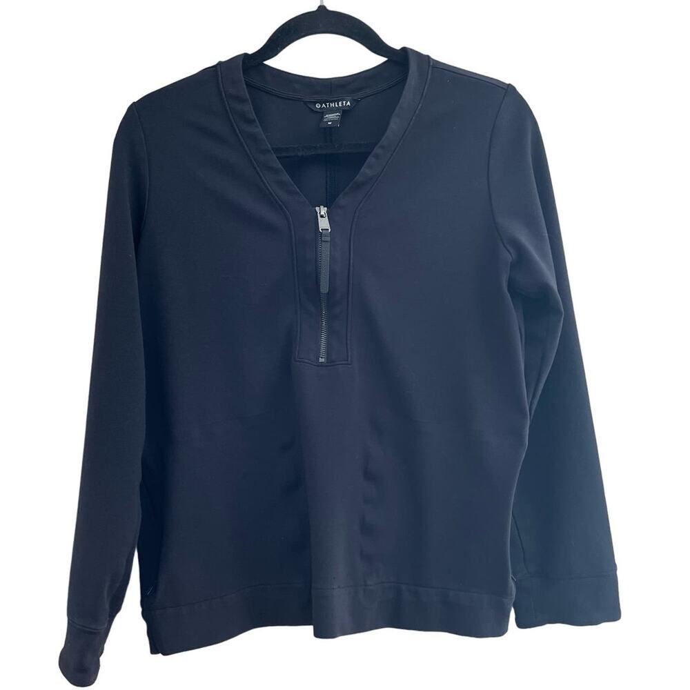 Athleta Eastbound Half Zip Black Sweatshirt-Size Medium